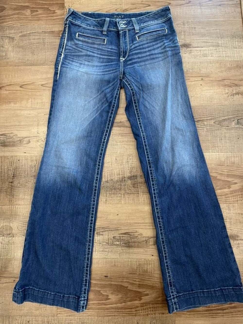 Ariat Women's Mid Rise Entwined Trouser Jeans 32L Western Rodeo - Picture 1 of 9